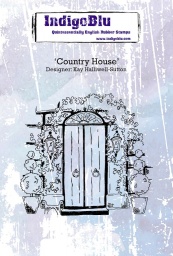 Country House A6 Red Rubber Stamp by Kay Halliwell-Sutton